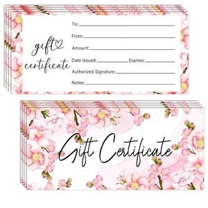 Floral Gift Certificate Cards